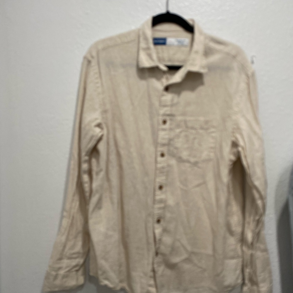 Old Navy Men's Casual Cream Button Down Shirt